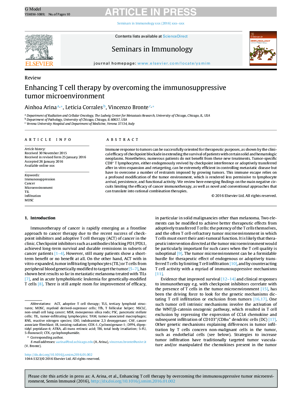 Enhancing T cell therapy by overcoming the immunosuppressive tumor microenvironment