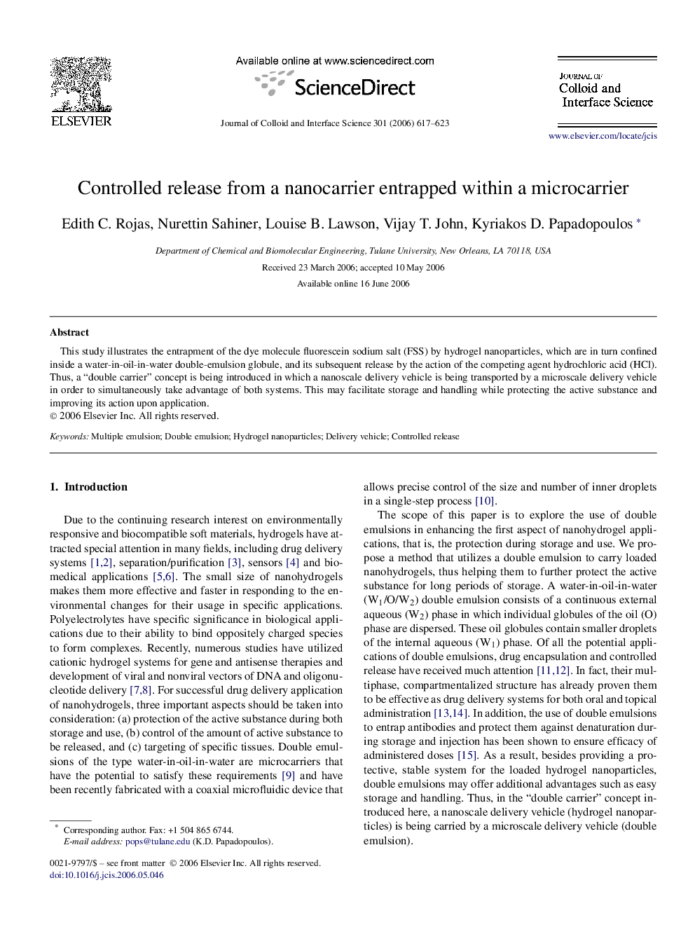 Controlled release from a nanocarrier entrapped within a microcarrier