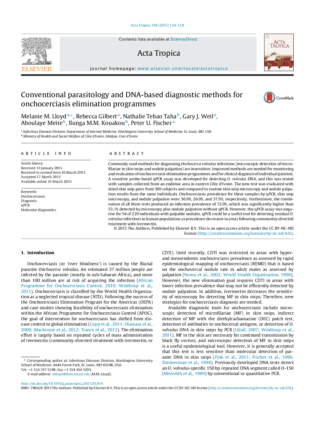 Conventional parasitology and DNA-based diagnostic methods for onchocerciasis elimination programmes