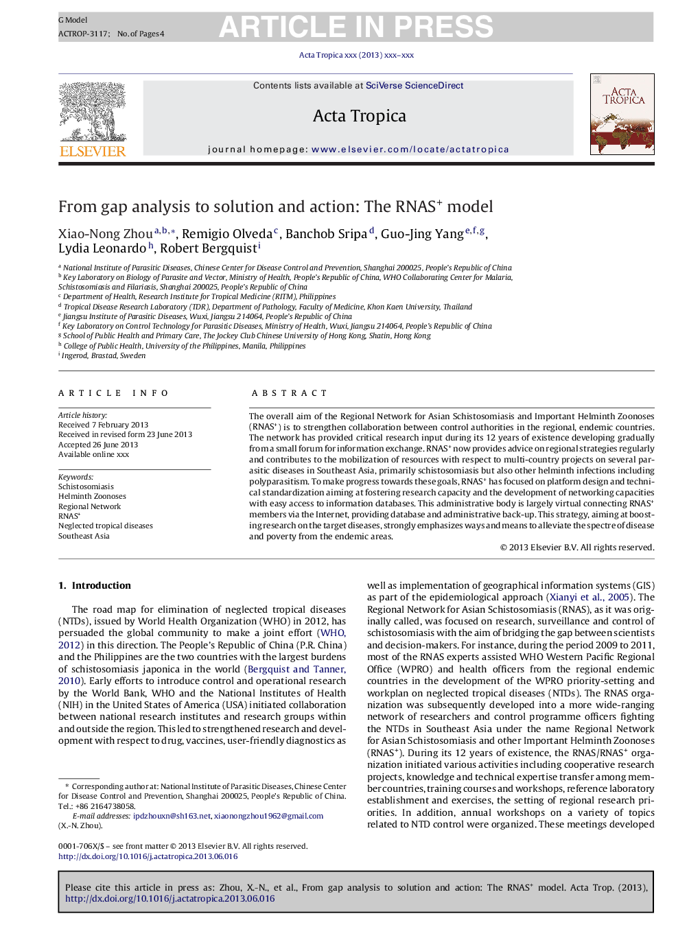 From gap analysis to solution and action: The RNAS+ model