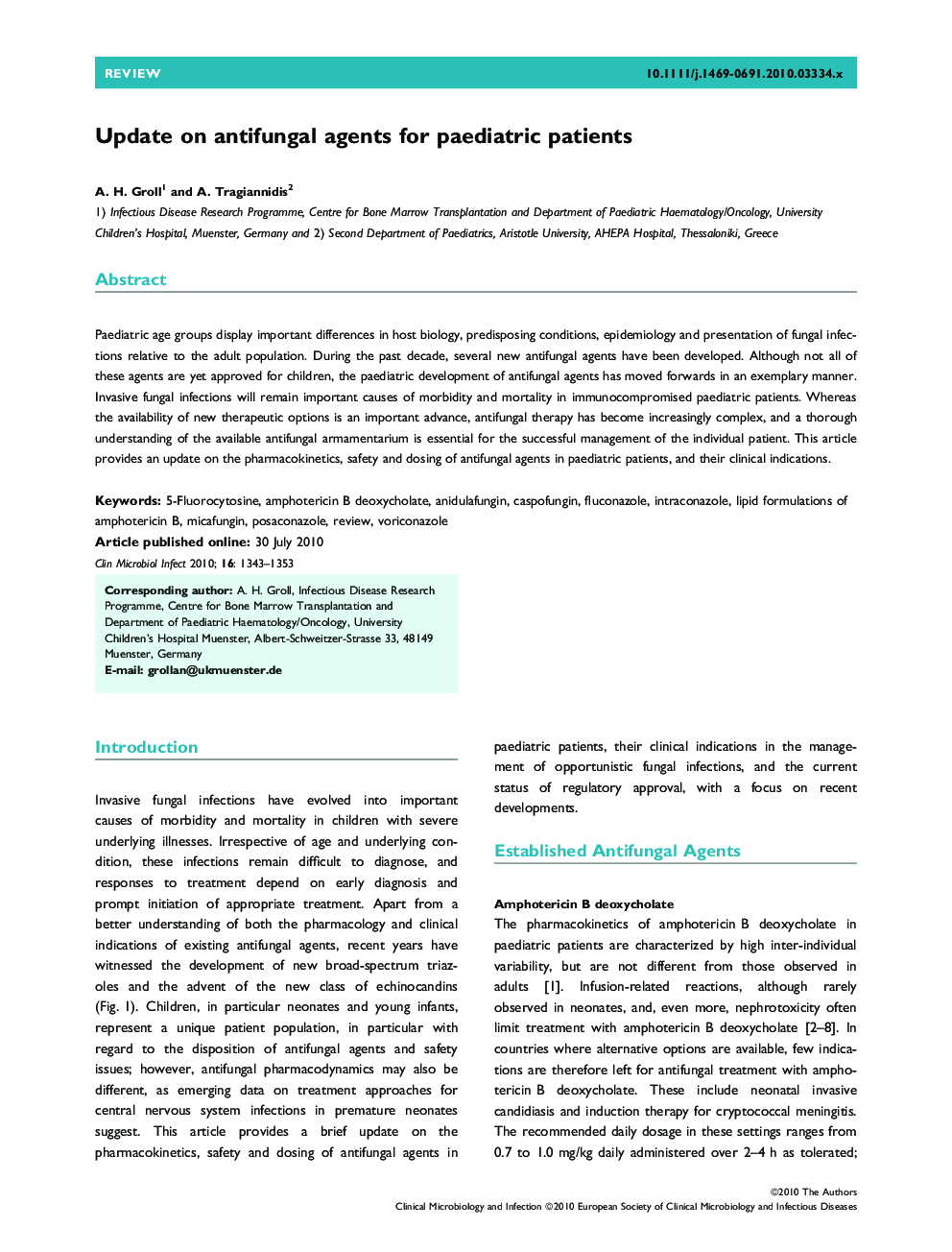 Update on antifungal agents for paediatric patients