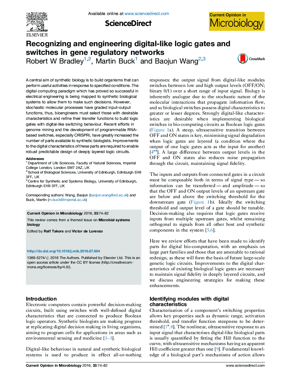 Recognizing and engineering digital-like logic gates and switches in gene regulatory networks