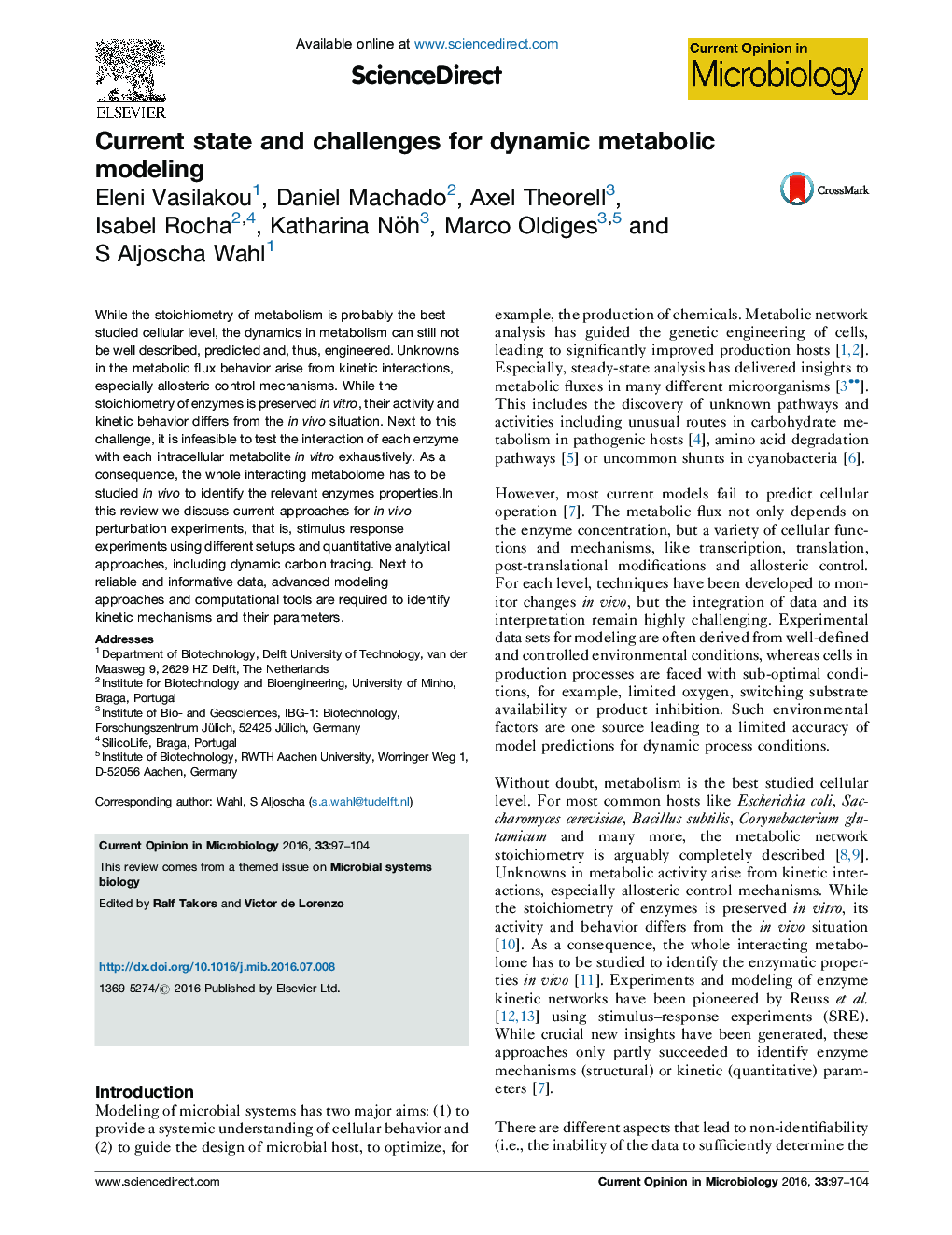 Current state and challenges for dynamic metabolic modeling