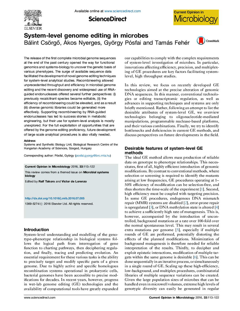 System-level genome editing in microbes