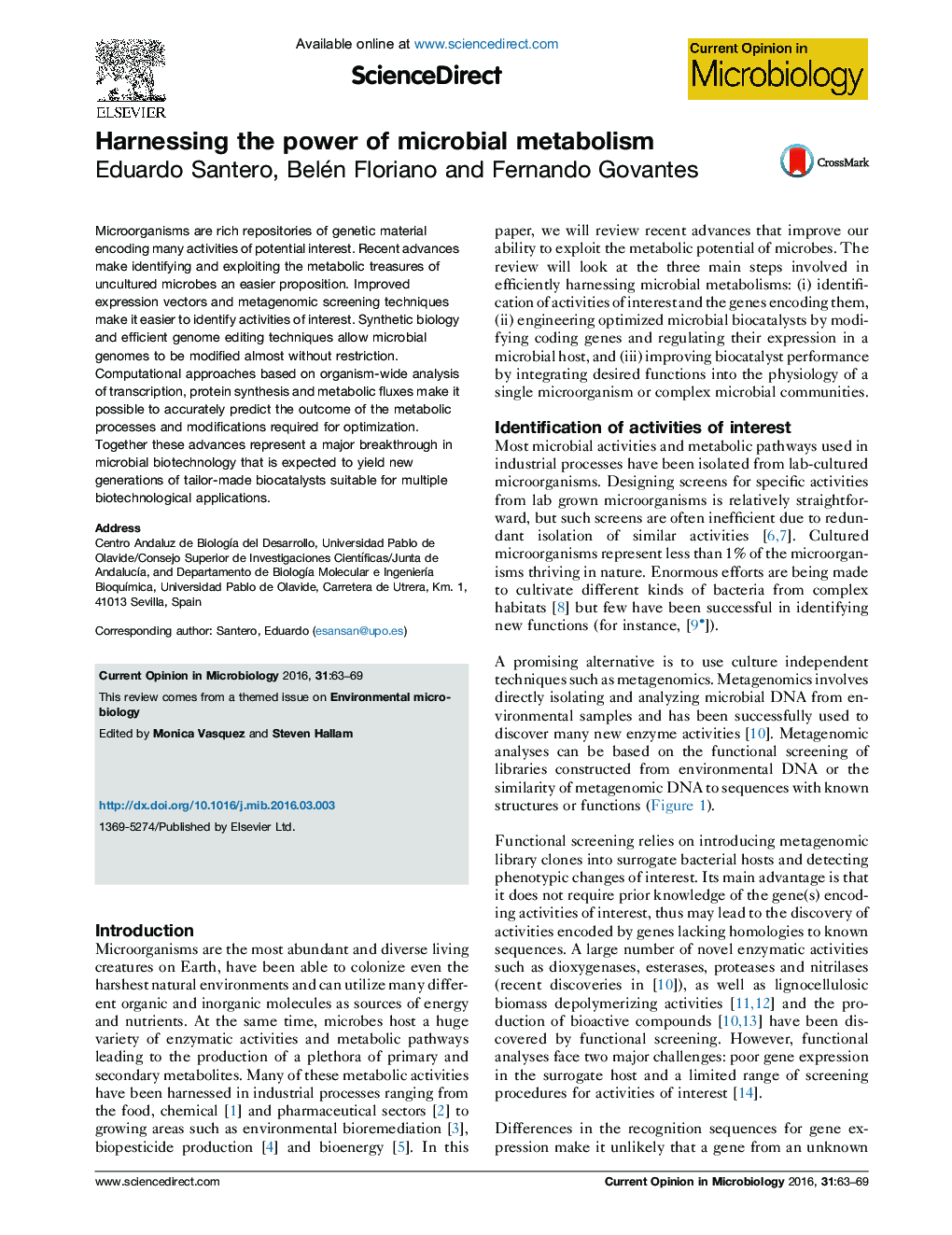 Harnessing the power of microbial metabolism