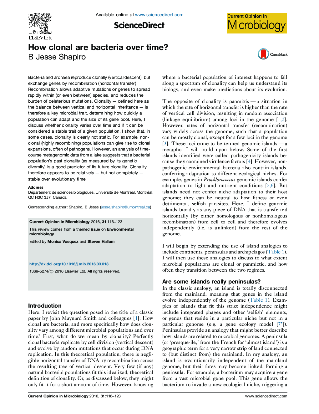 How clonal are bacteria over time?