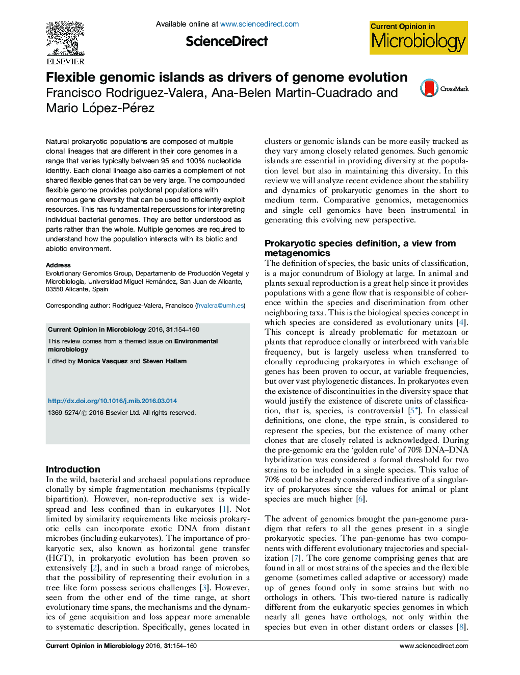 Flexible genomic islands as drivers of genome evolution