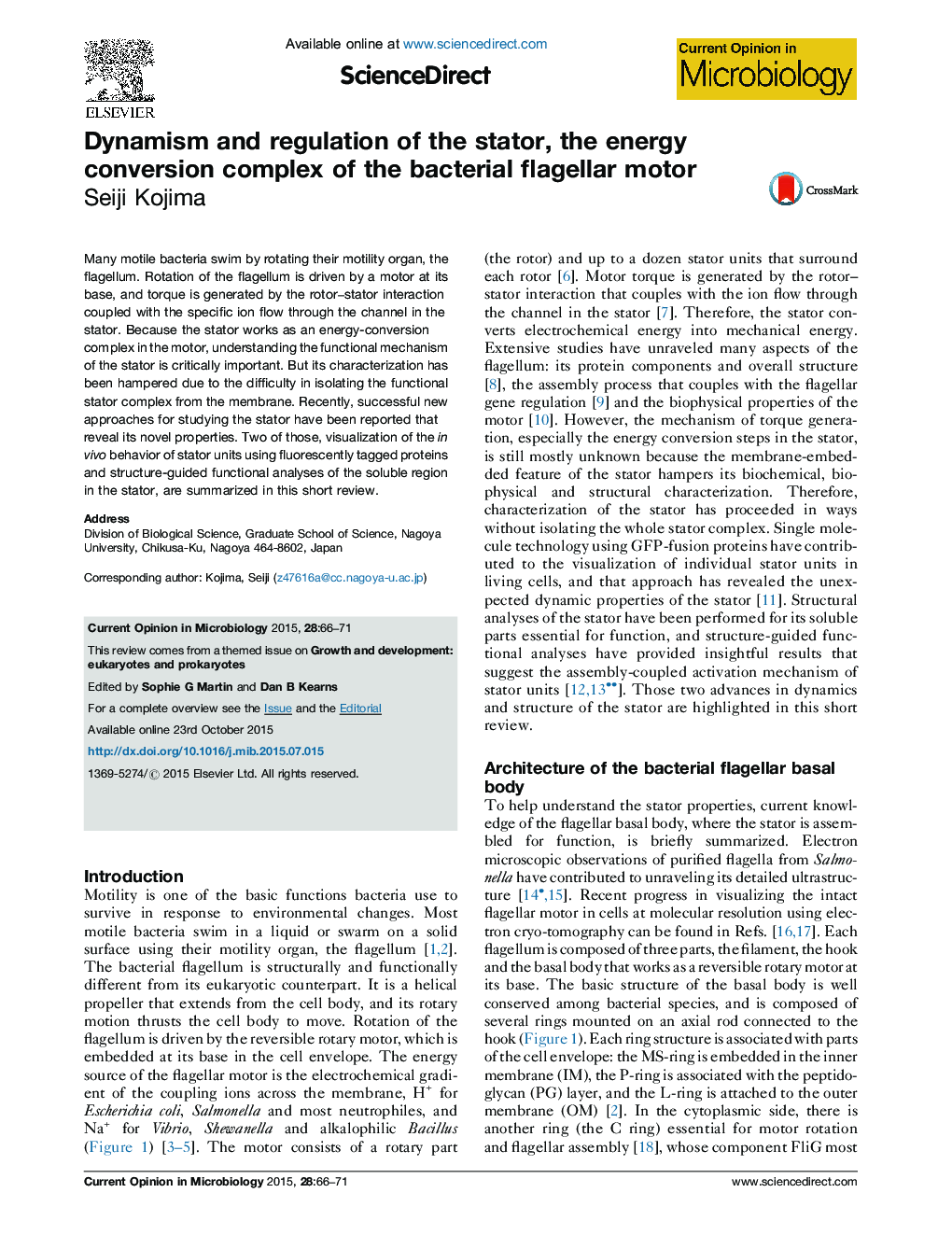 Dynamism and regulation of the stator, the energy conversion complex of the bacterial flagellar motor