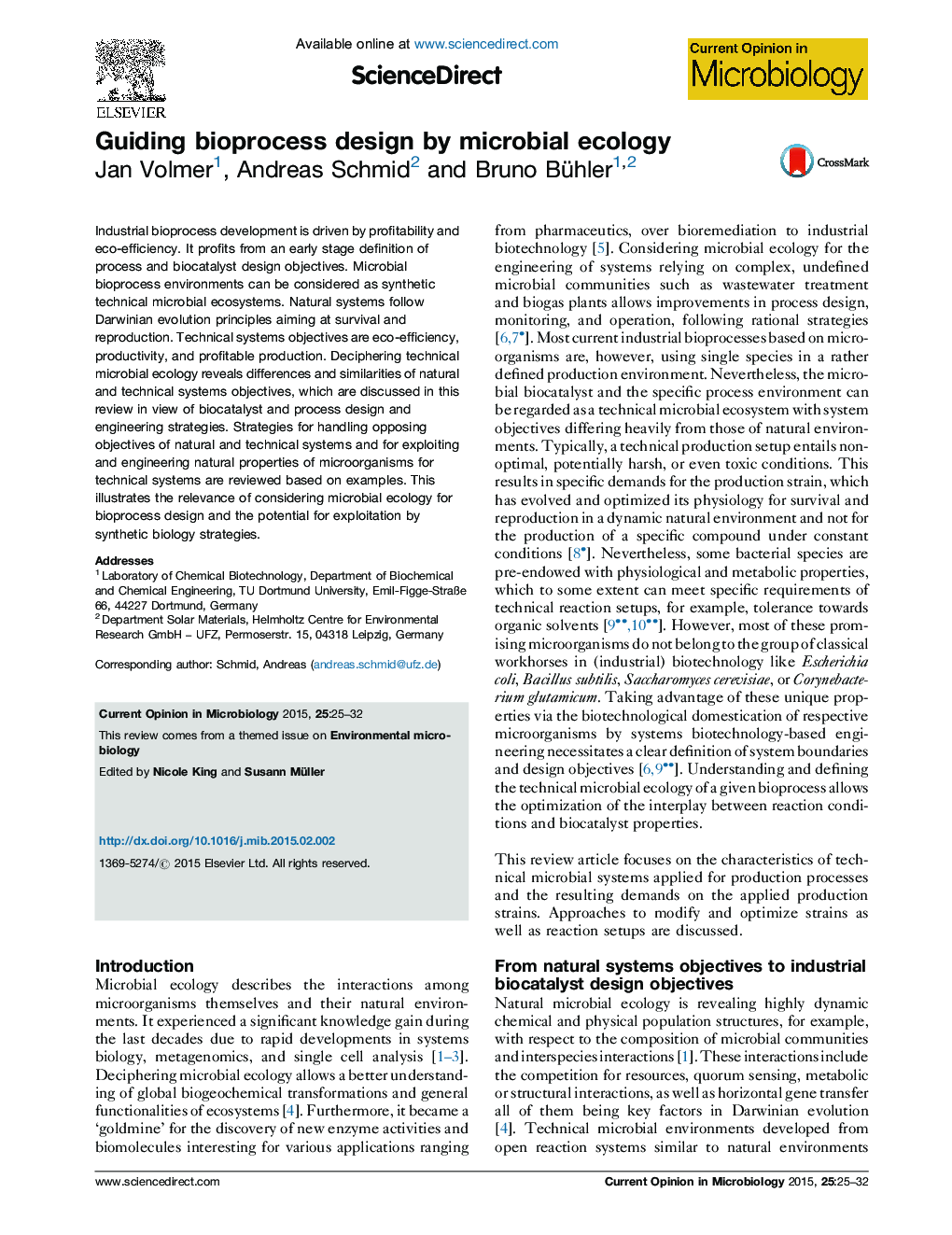 Guiding bioprocess design by microbial ecology