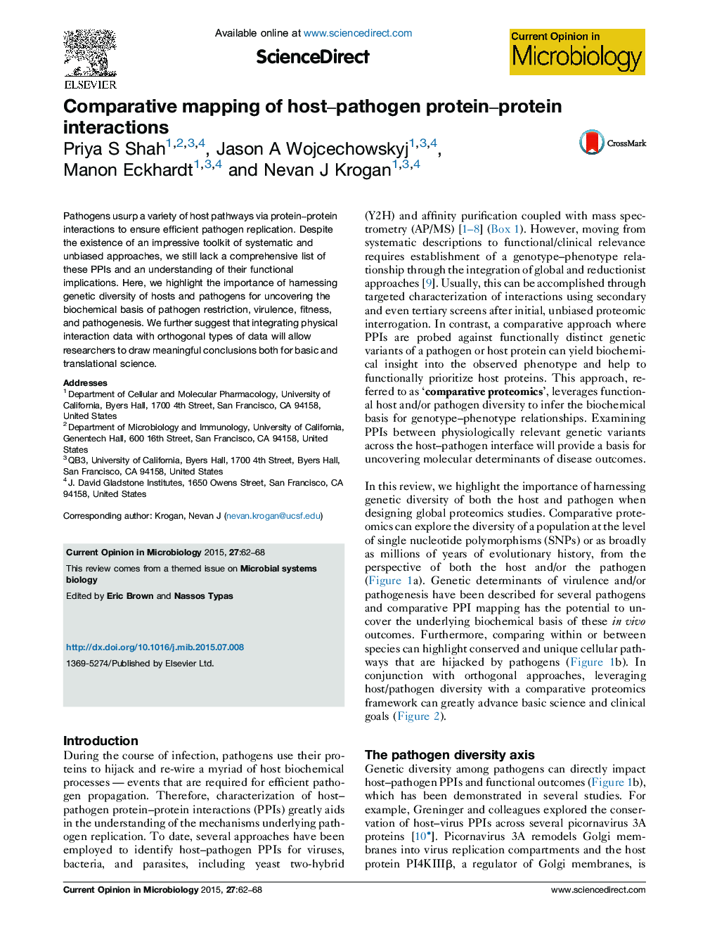 Comparative mapping of host-pathogen protein-protein interactions