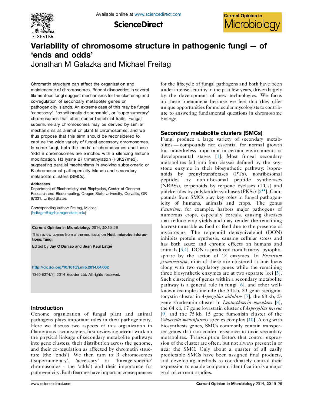 Variability of chromosome structure in pathogenic fungiÂ -Â of 'ends and odds'