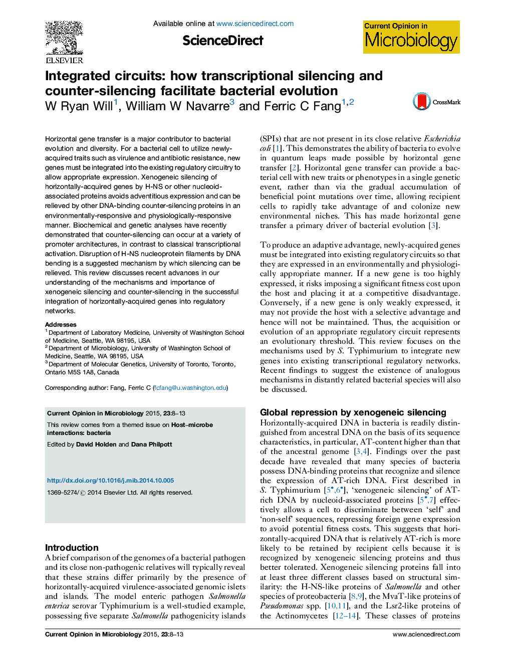 Integrated circuits: how transcriptional silencing and counter-silencing facilitate bacterial evolution