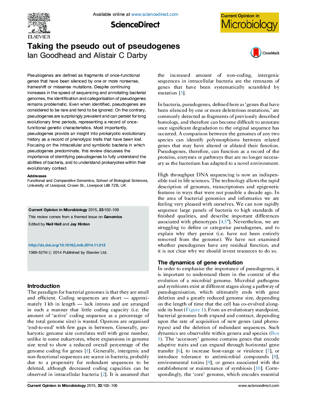 Taking the pseudo out of pseudogenes