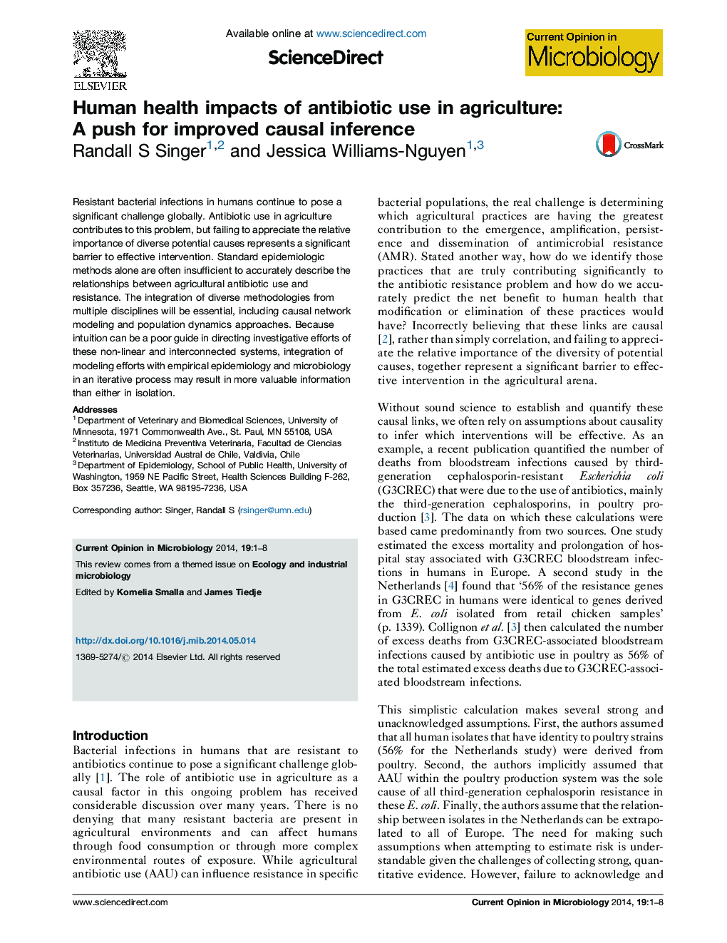 Human health impacts of antibiotic use in agriculture: A push for improved causal inference