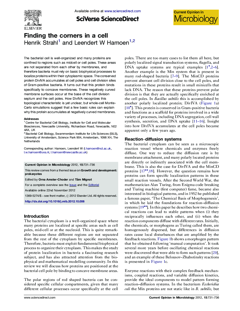 Finding the corners in a cell