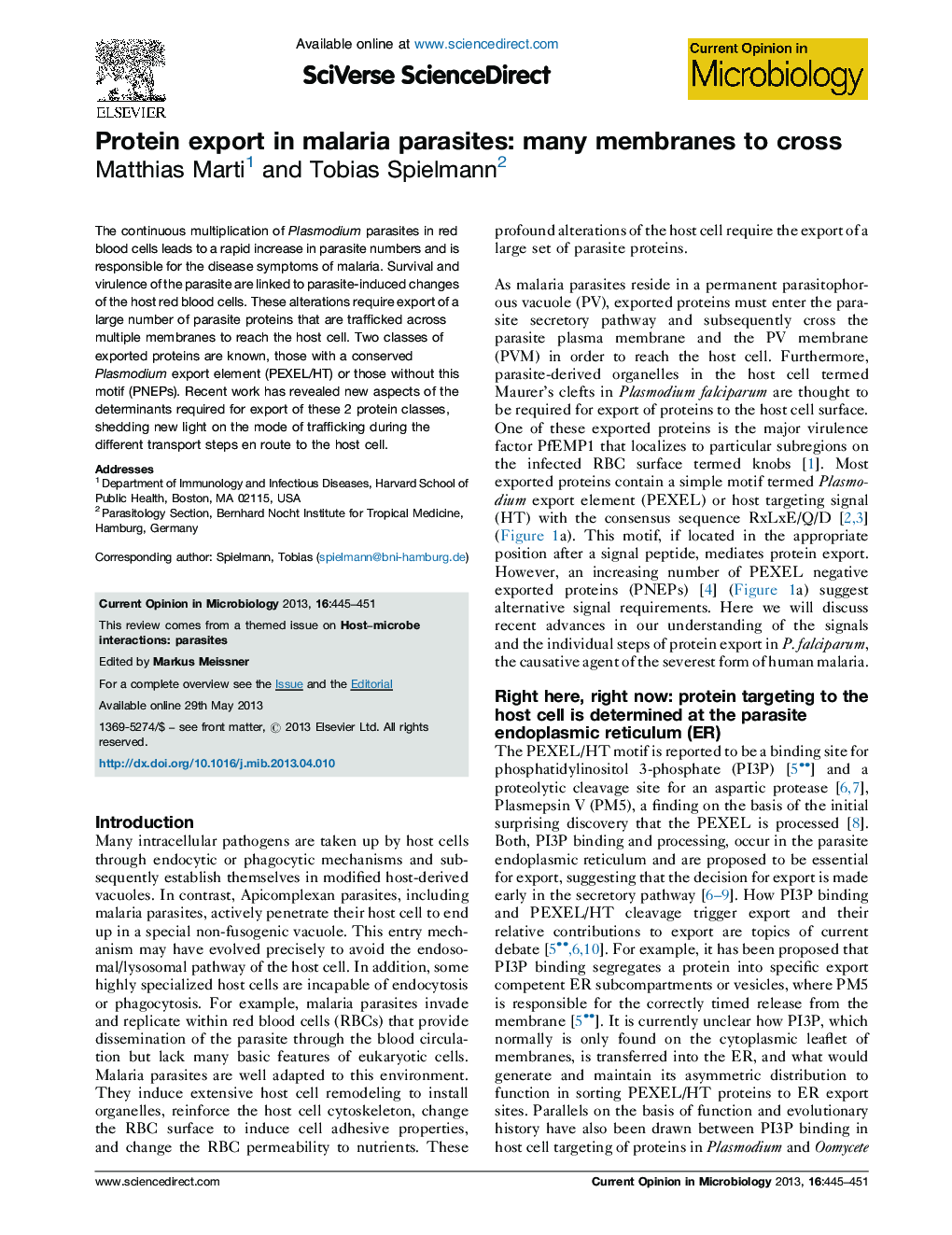 Protein export in malaria parasites: many membranes to cross