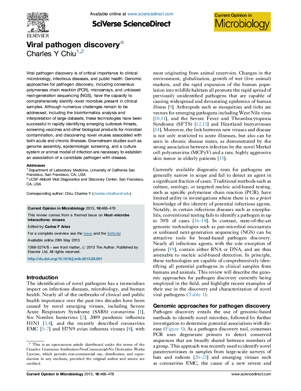 Viral pathogen discovery