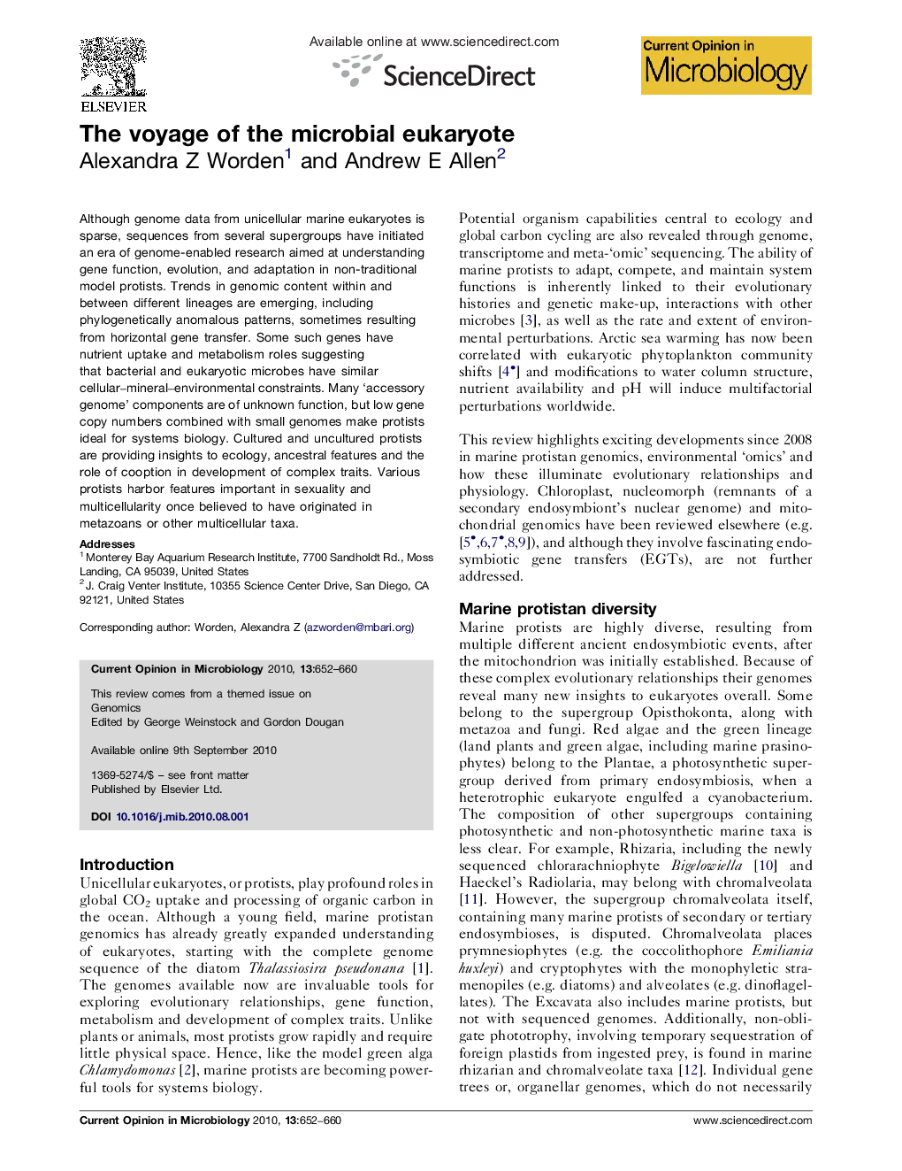 The voyage of the microbial eukaryote