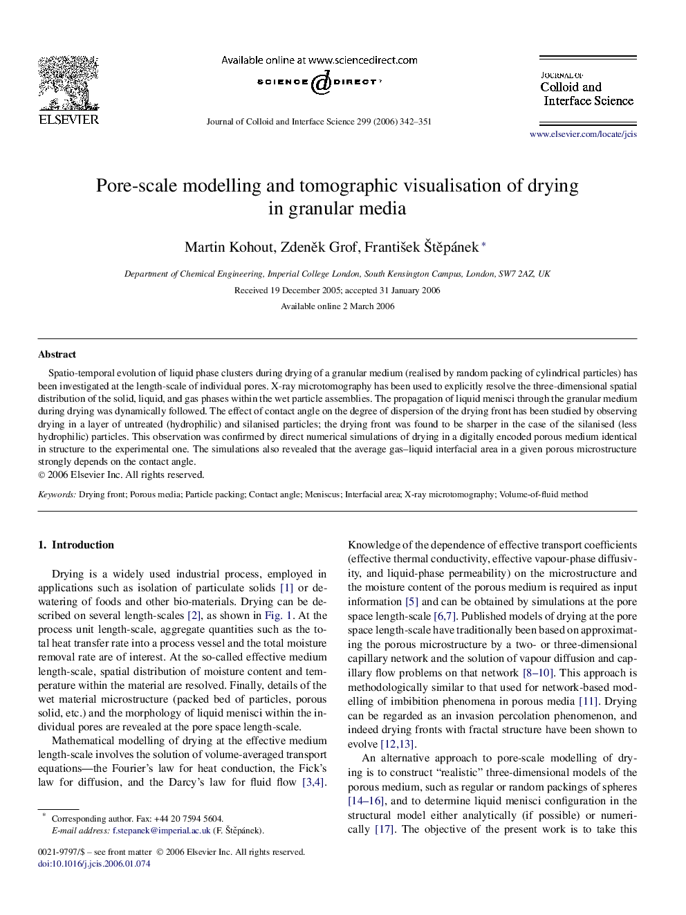 Pore-scale modelling and tomographic visualisation of drying in granular media