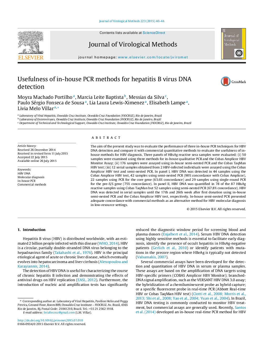 Usefulness of in-house PCR methods for hepatitis B virus DNA detection