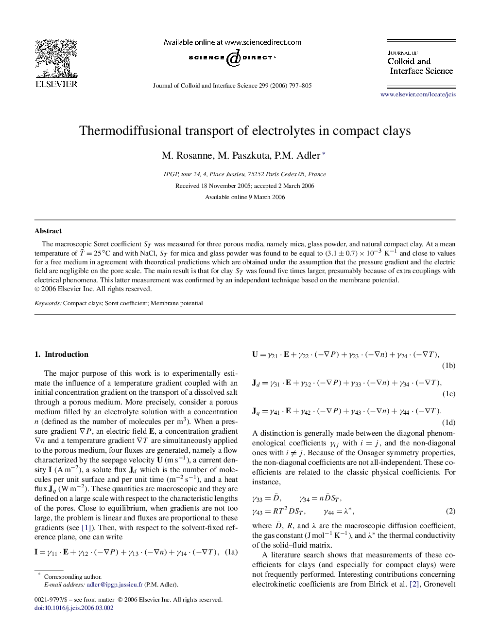 Thermodiffusional transport of electrolytes in compact clays