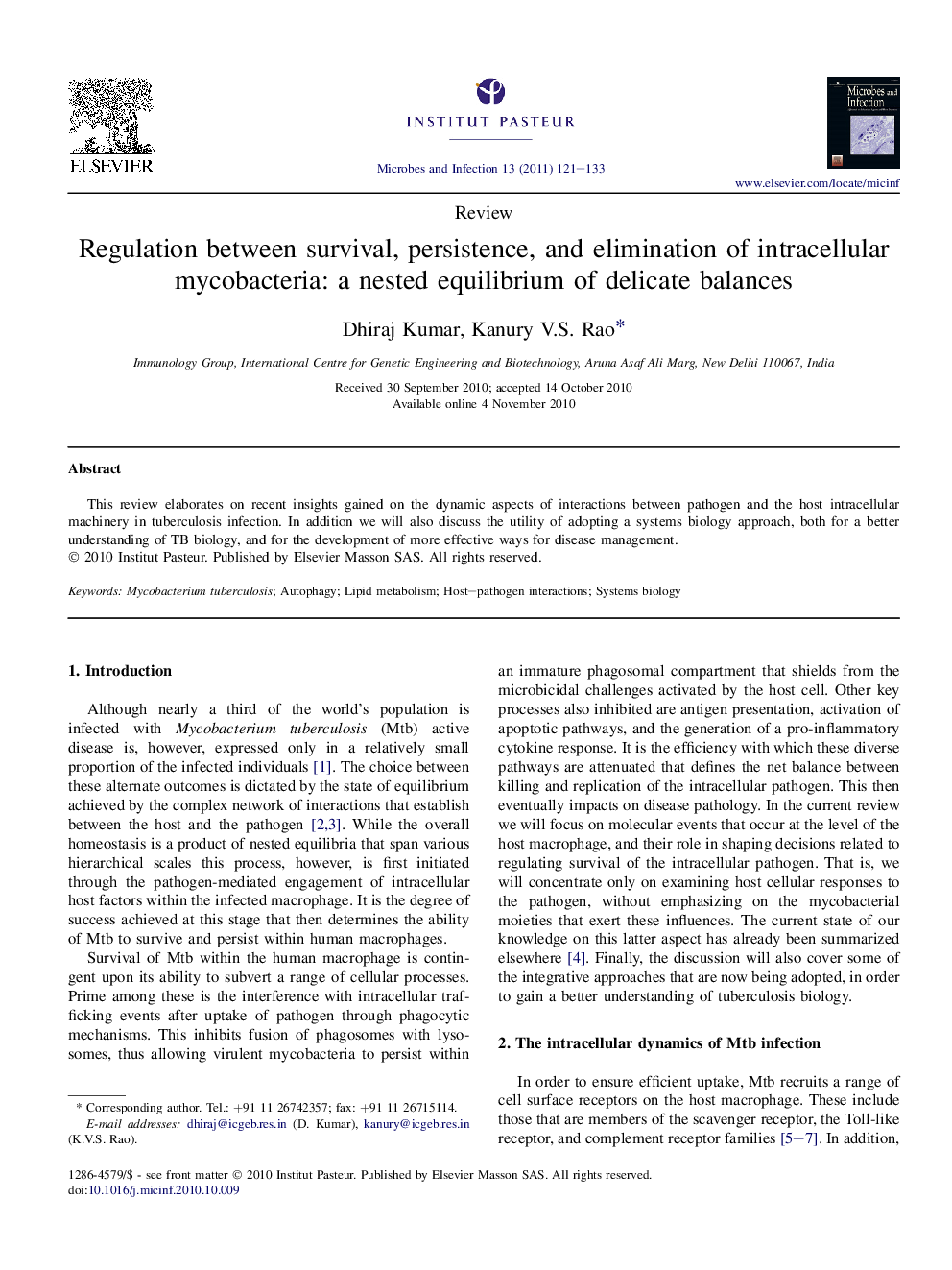 Regulation between survival, persistence, and elimination of intracellular mycobacteria: a nested equilibrium of delicate balances