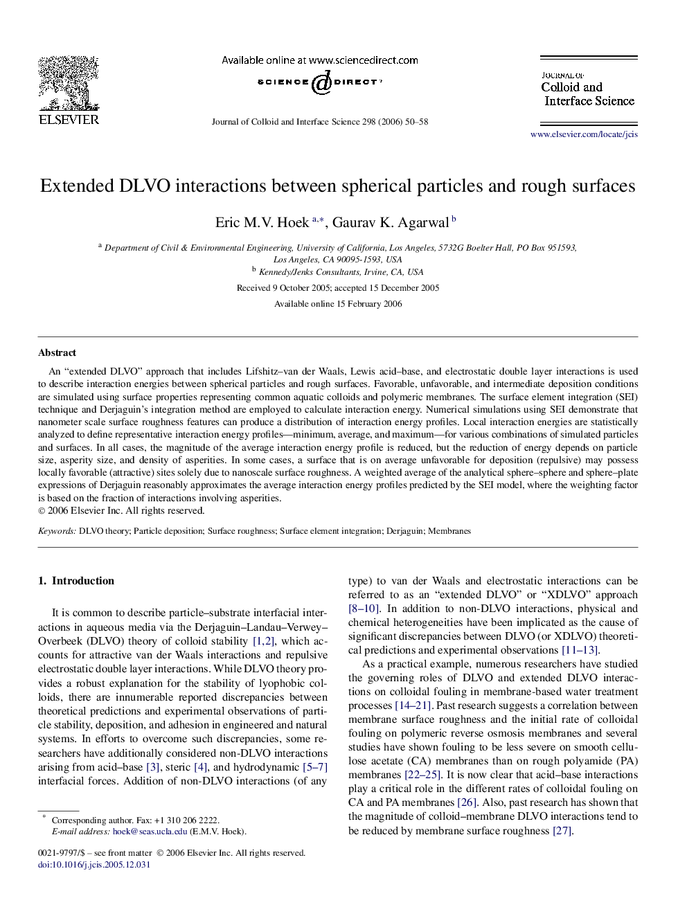 Extended DLVO interactions between spherical particles and rough surfaces