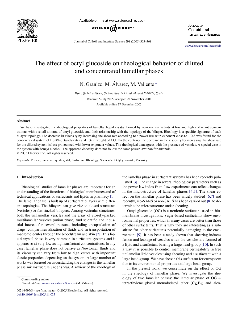 The effect of octyl glucoside on rheological behavior of diluted and concentrated lamellar phases