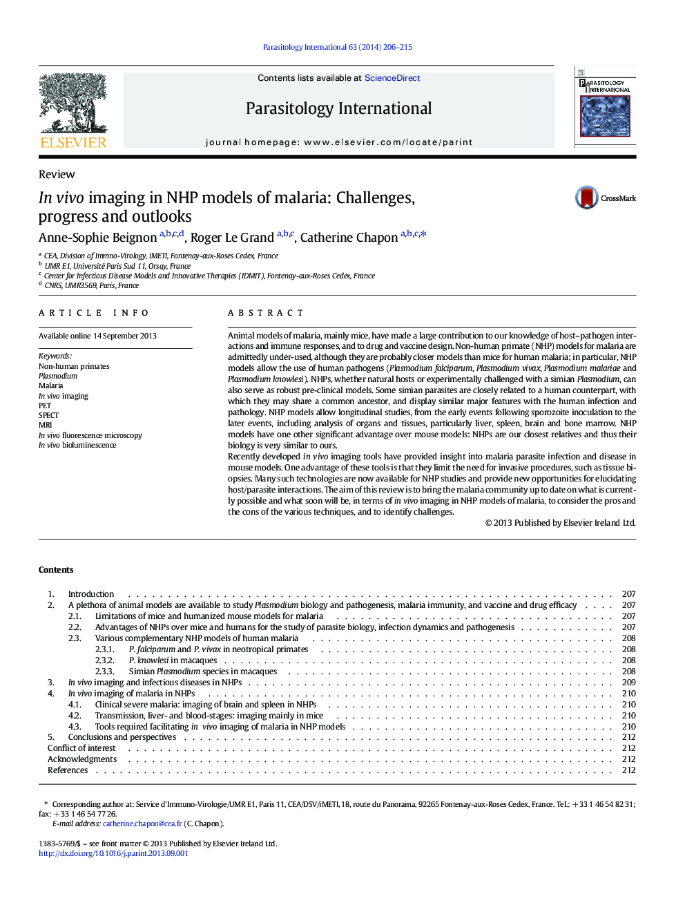 In vivo imaging in NHP models of malaria: Challenges, progress and outlooks