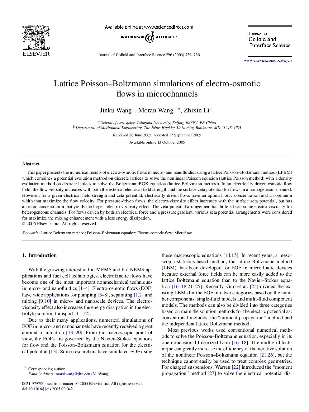 Lattice Poisson–Boltzmann simulations of electro-osmotic flows in microchannels