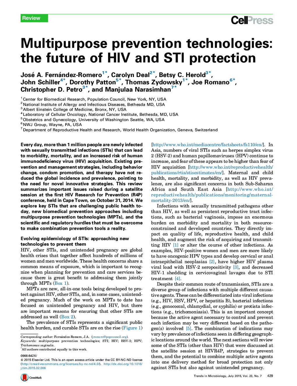 Multipurpose prevention technologies: the future of HIV and STI protection