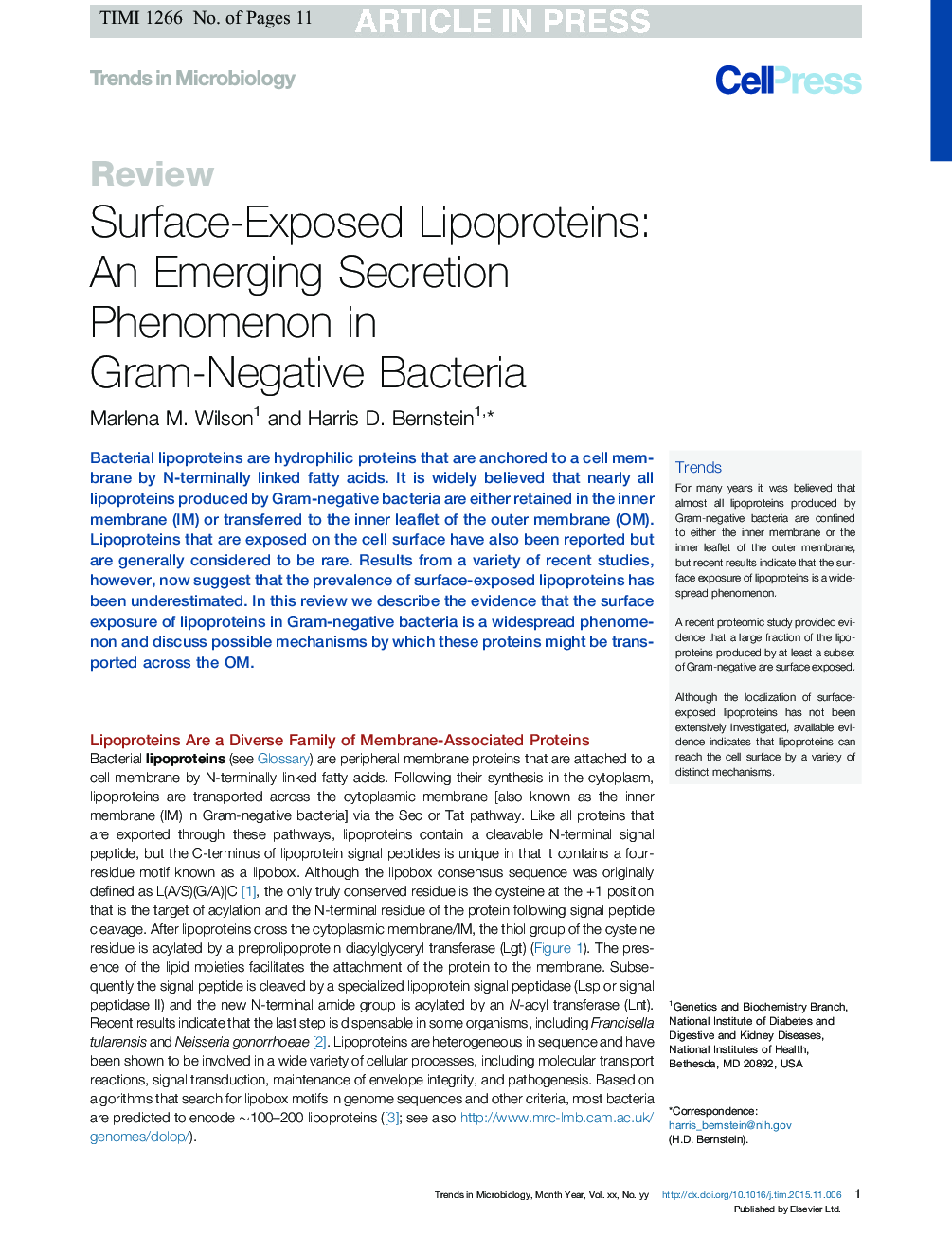 لیپوپروتئین های سطحی در معرض سطوح: یک پدیده تشدید تظاهرات در باکتریهای گرم منفی 