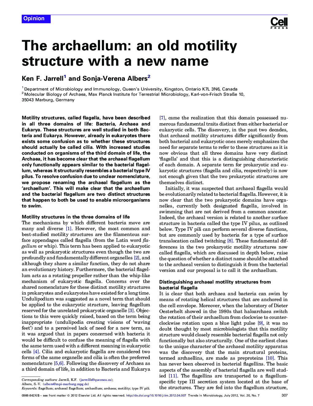The archaellum: an old motility structure with a new name