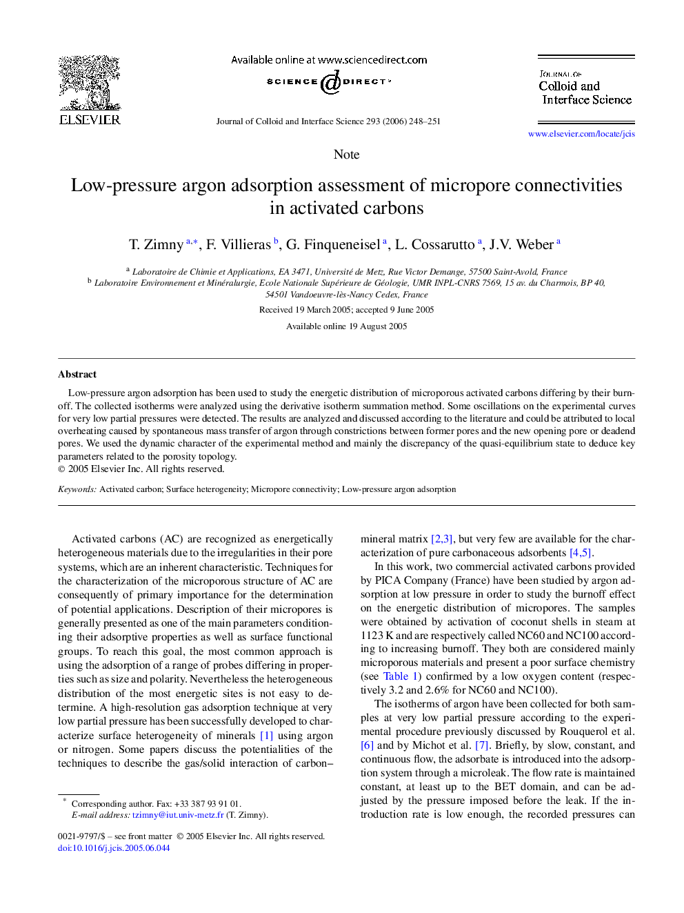 Low-pressure argon adsorption assessment of micropore connectivities in activated carbons