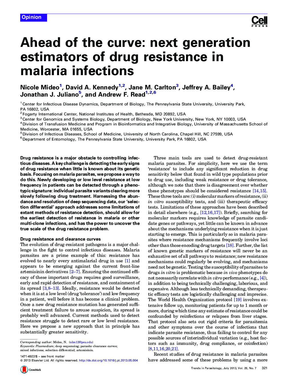 Ahead of the curve: next generation estimators of drug resistance in malaria infections