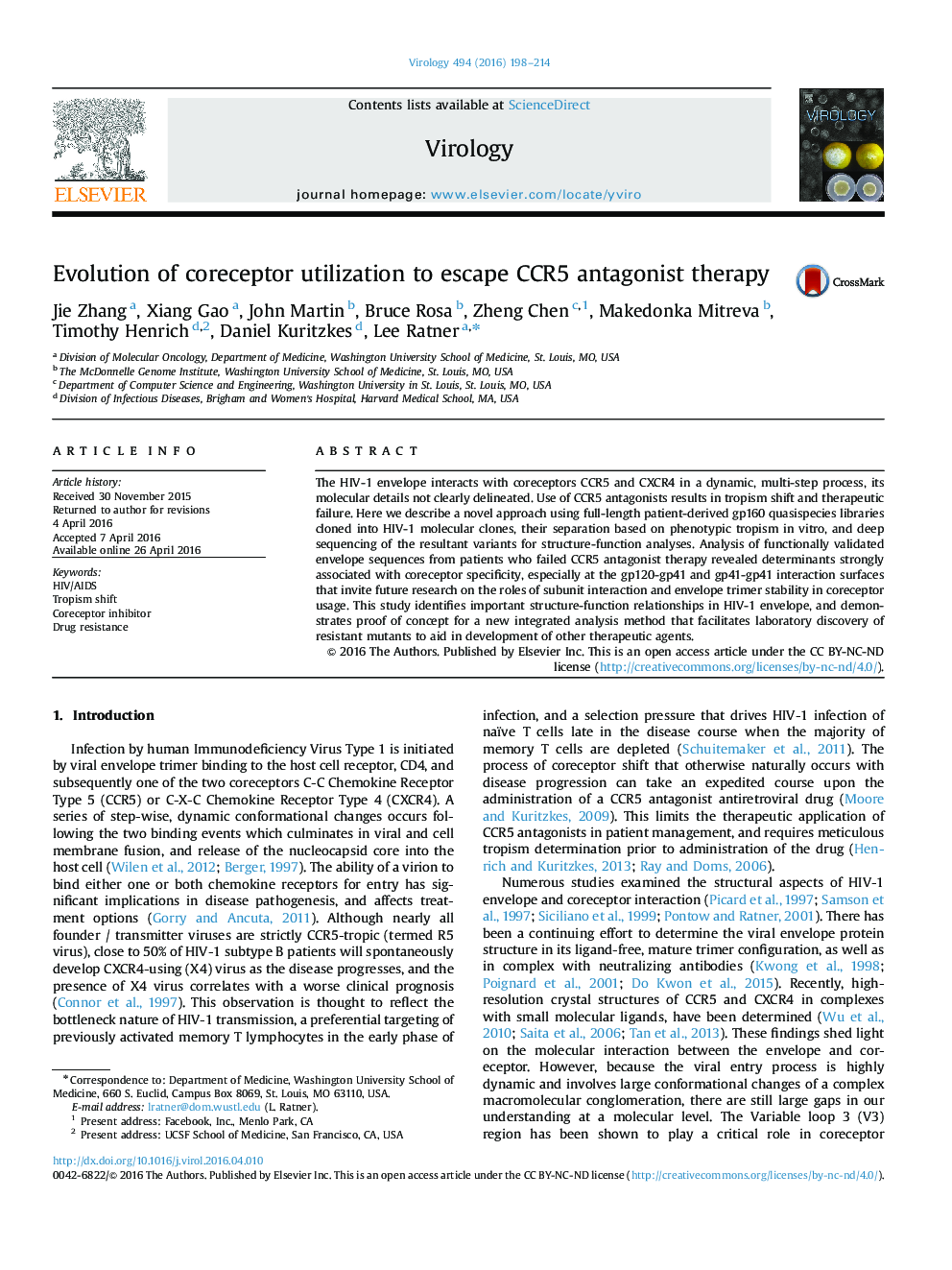 Evolution of coreceptor utilization to escape CCR5 antagonist therapy