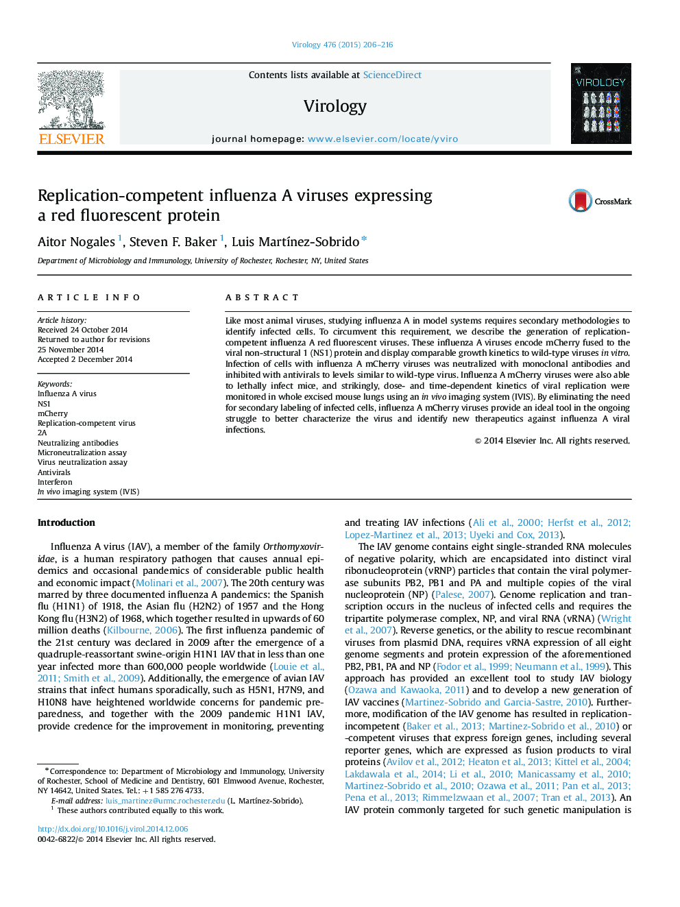 Replication-competent influenza A viruses expressing a red fluorescent protein