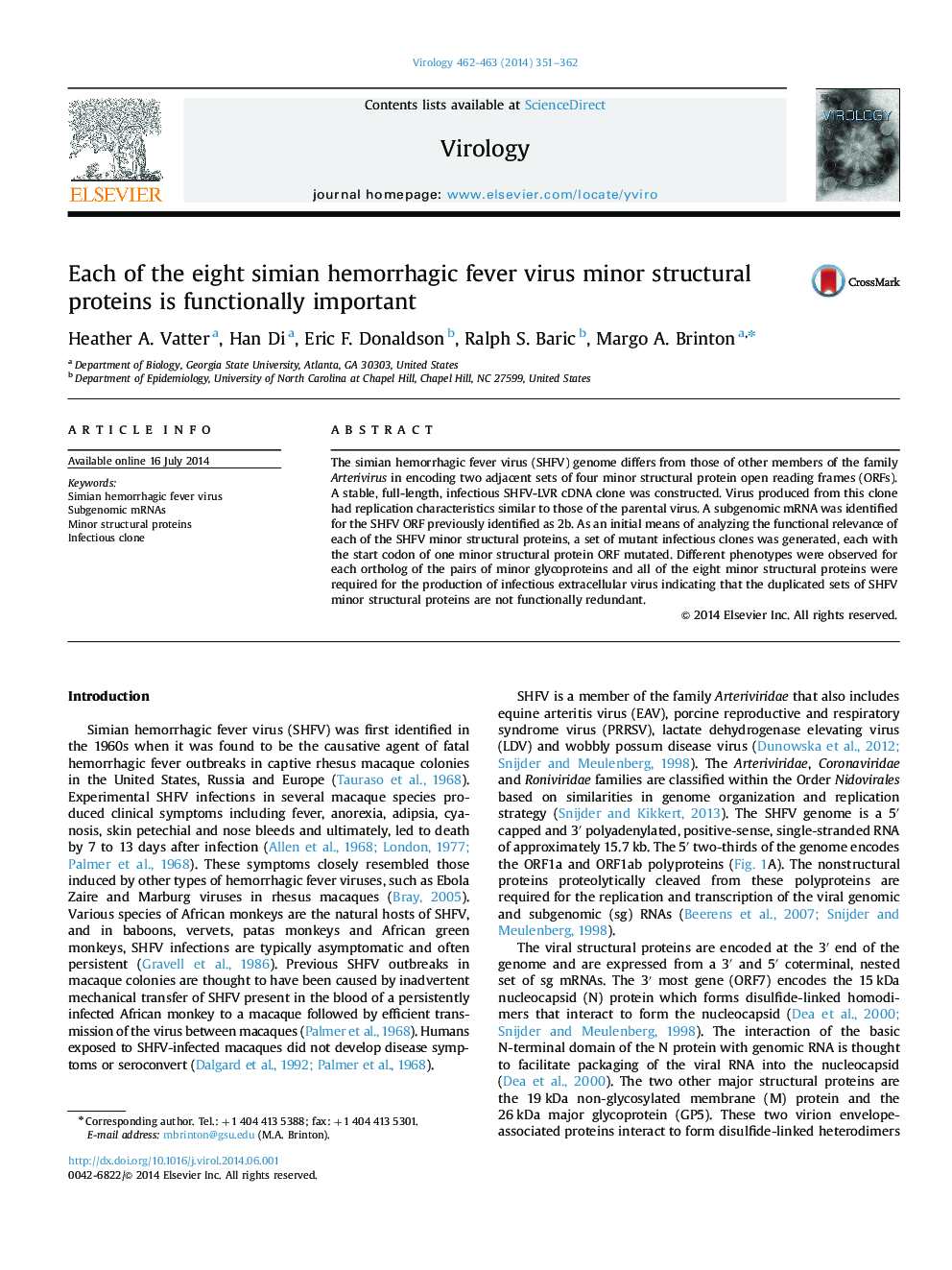 Each of the eight simian hemorrhagic fever virus minor structural proteins is functionally important