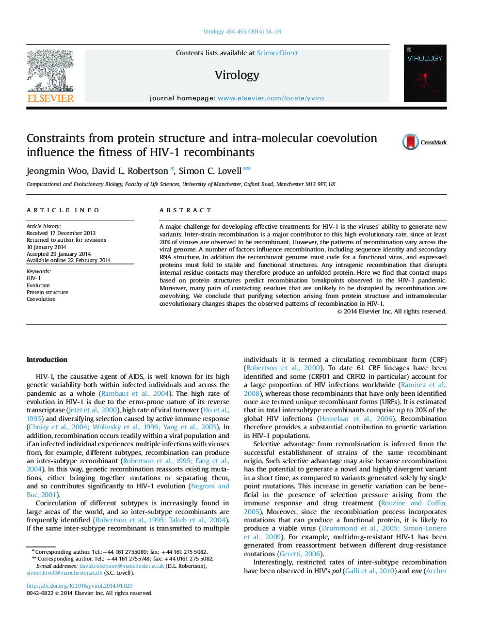 Constraints from protein structure and intra-molecular coevolution influence the fitness of HIV-1 recombinants