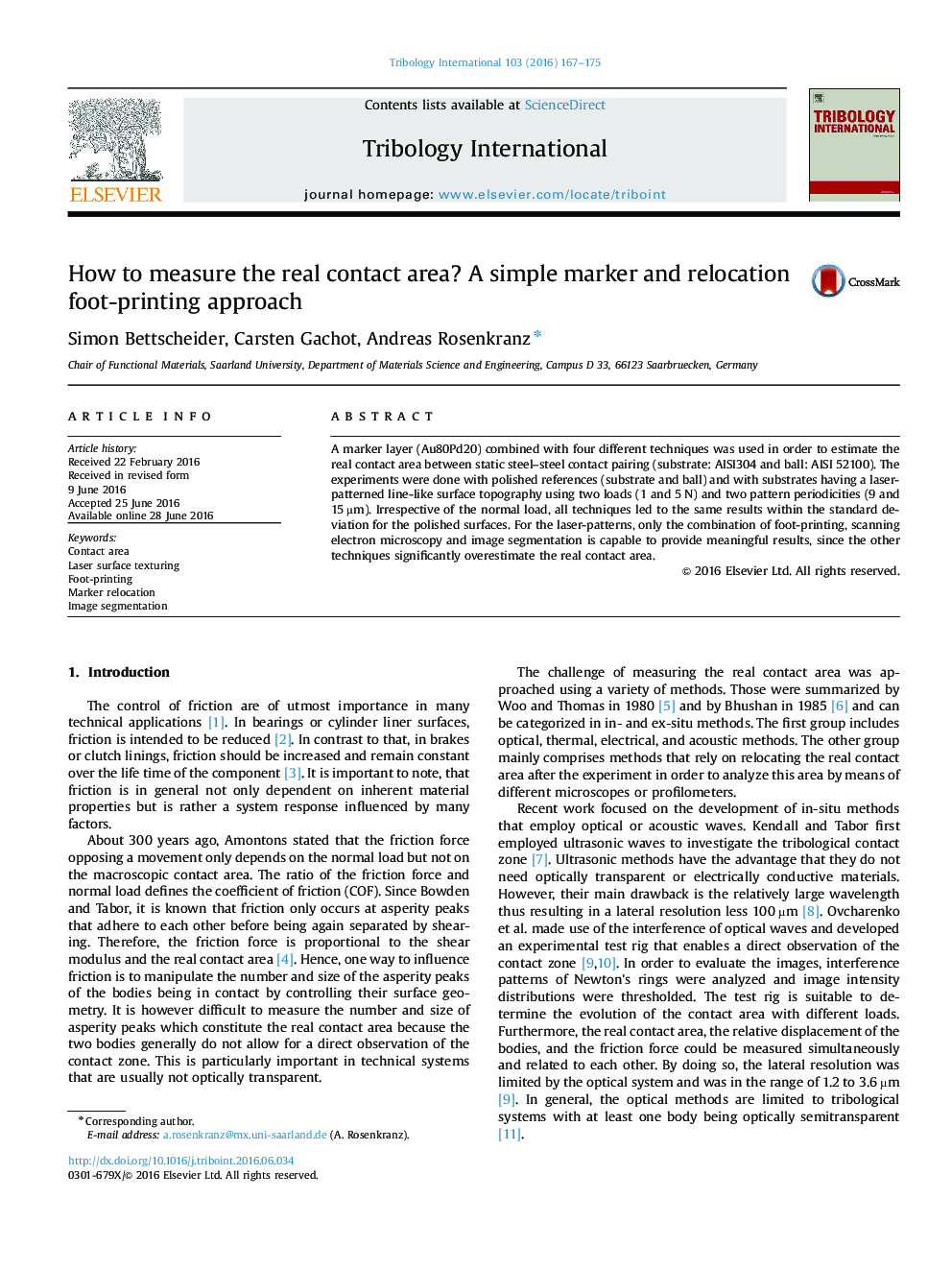 How to measure the real contact area? A simple marker and relocation foot-printing approach