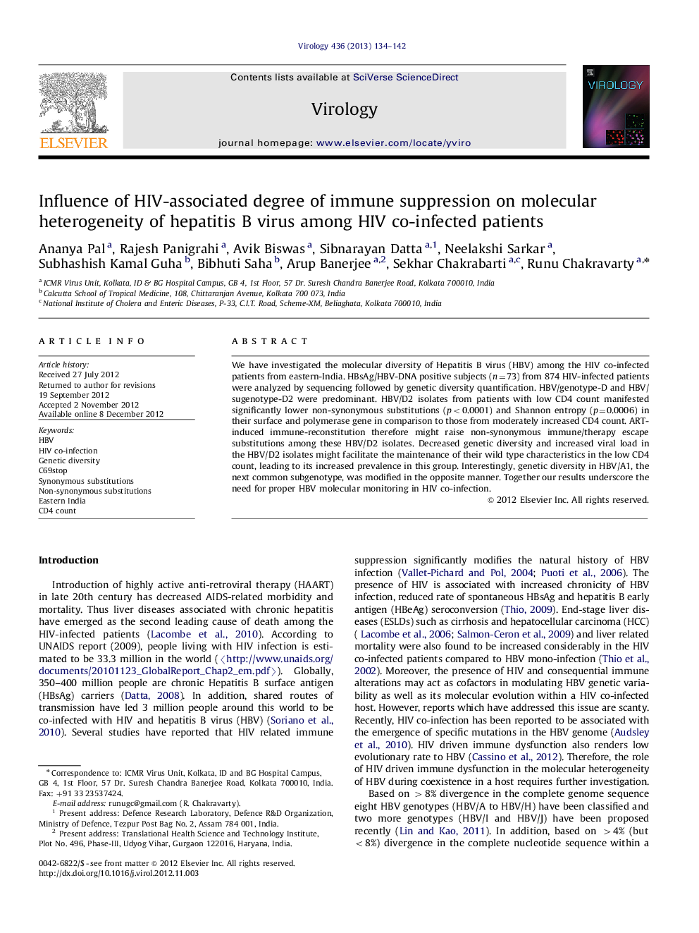 Influence of HIV-associated degree of immune suppression on molecular heterogeneity of hepatitis B virus among HIV co-infected patients