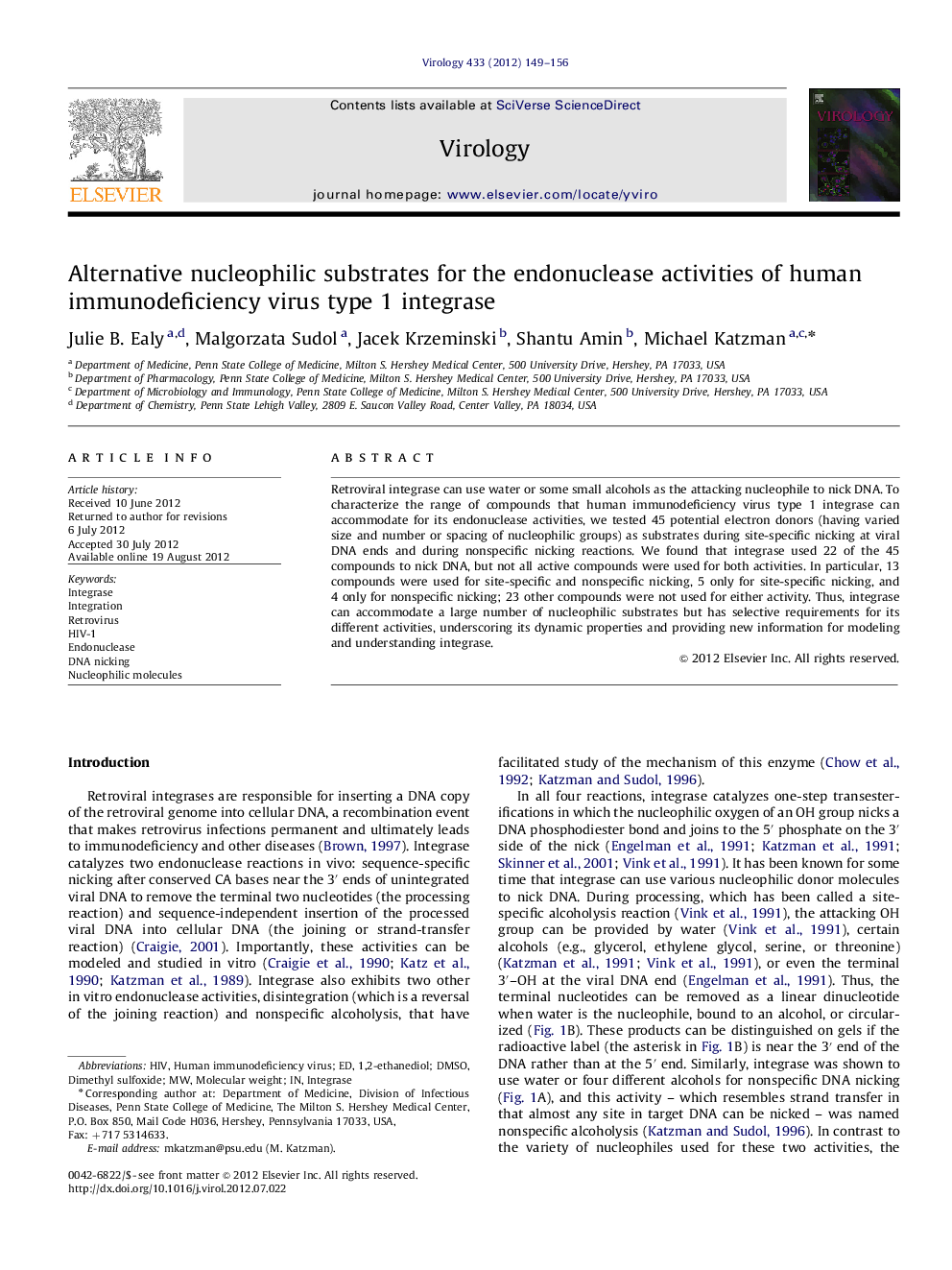 Alternative nucleophilic substrates for the endonuclease activities of human immunodeficiency virus type 1 integrase