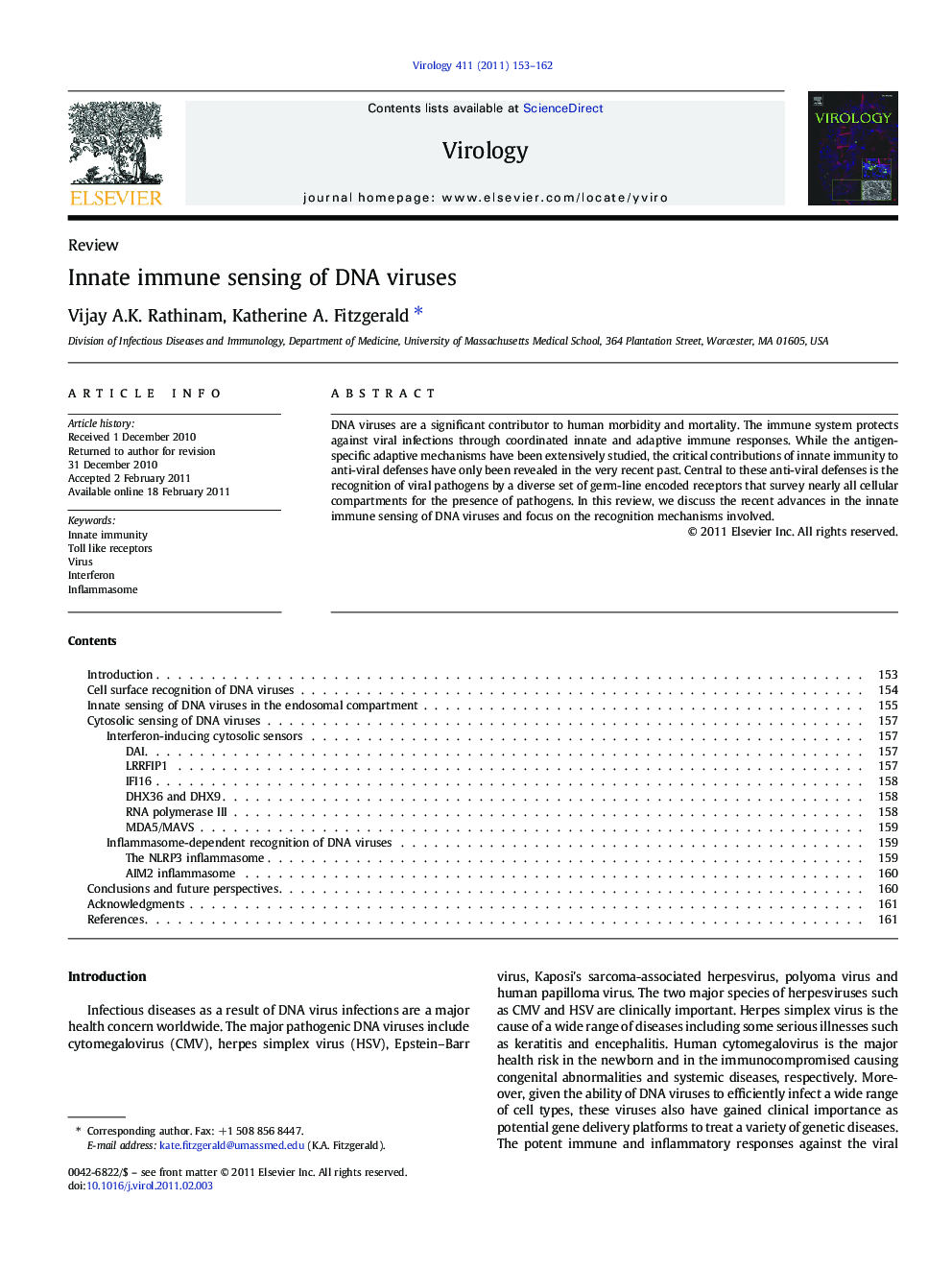 Innate immune sensing of DNA viruses