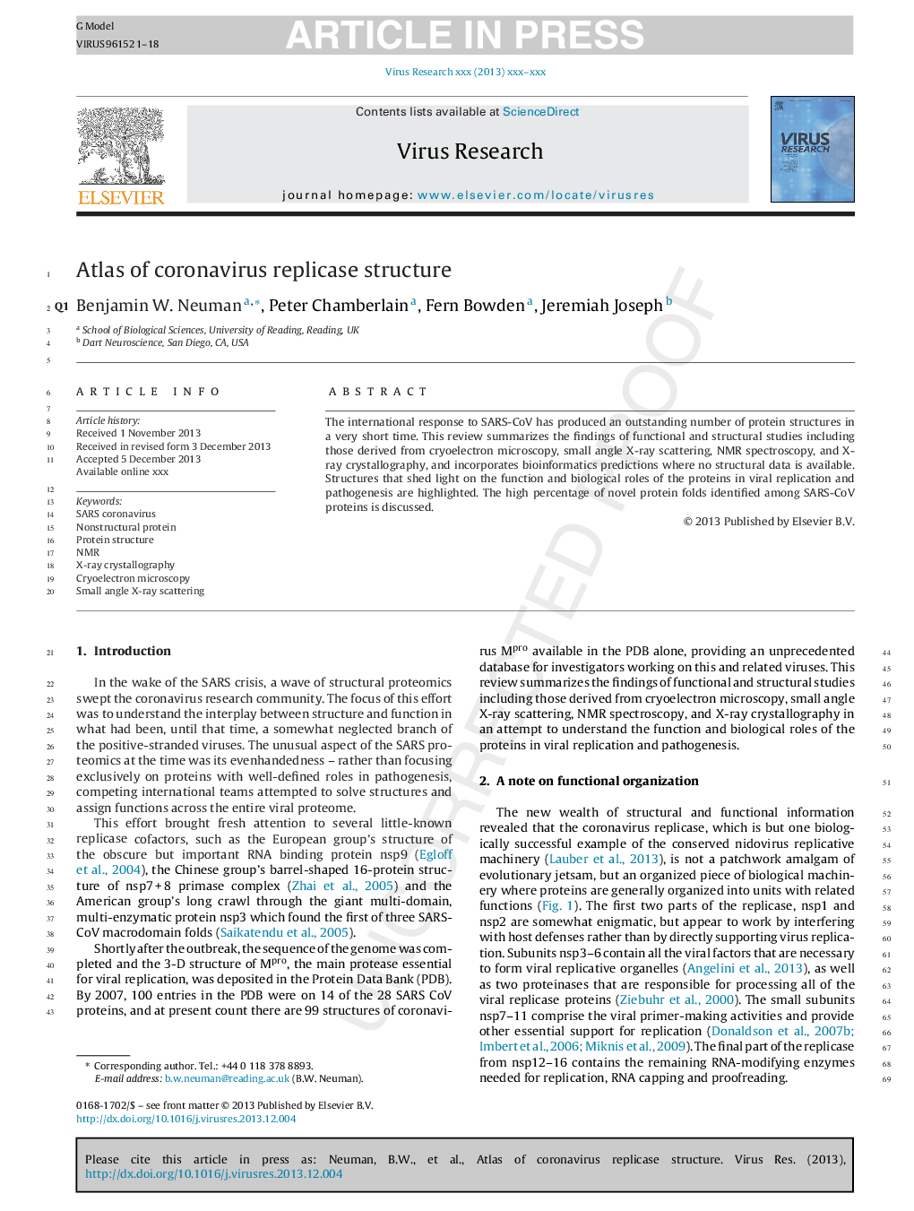 Atlas of coronavirus replicase structure