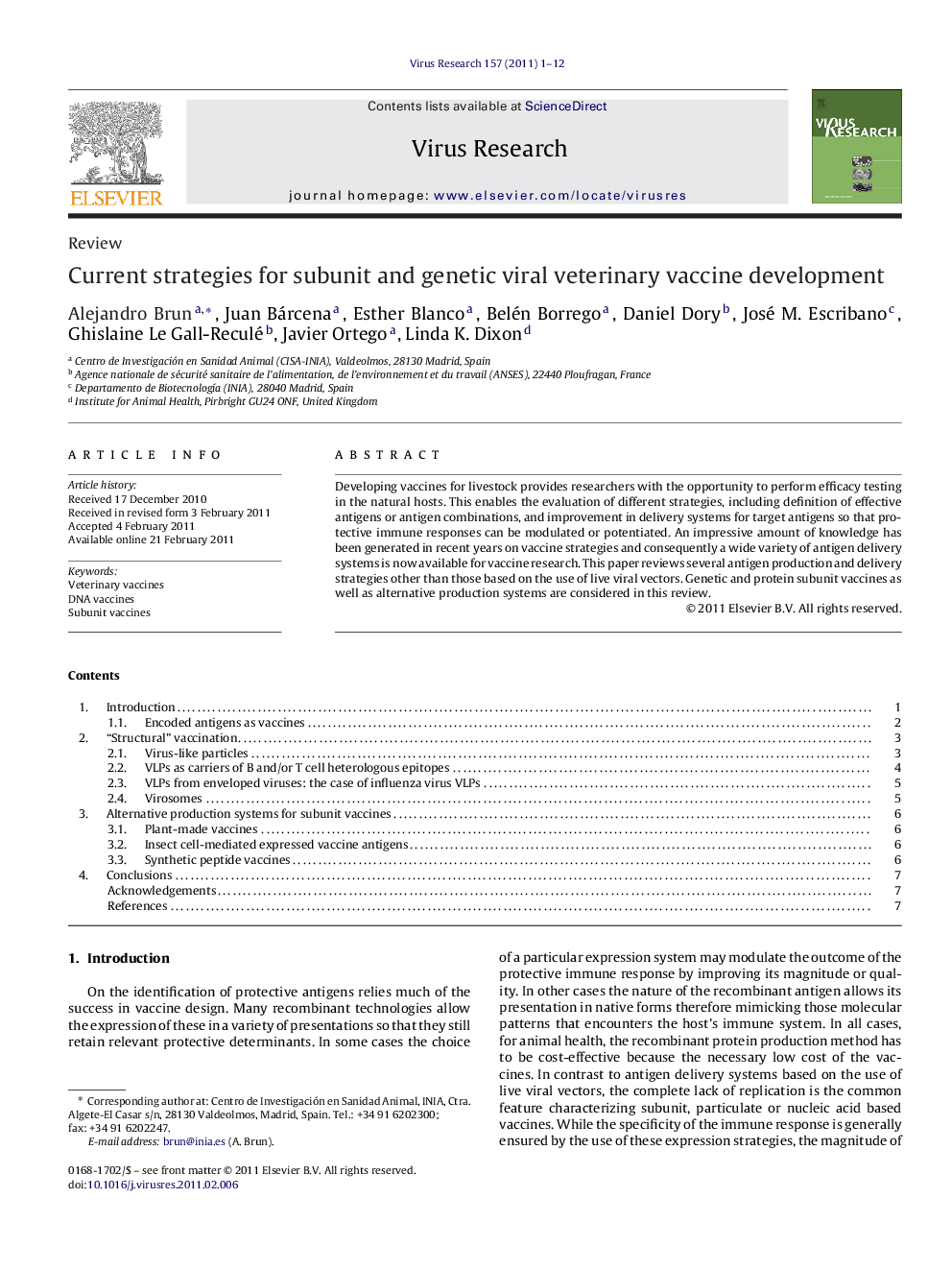 Current strategies for subunit and genetic viral veterinary vaccine development