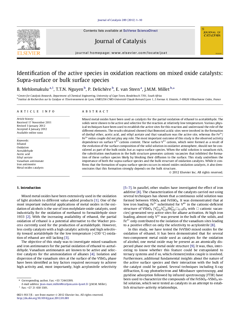 Identification of the active species in oxidation reactions on mixed oxide catalysts: Supra-surface or bulk surface species