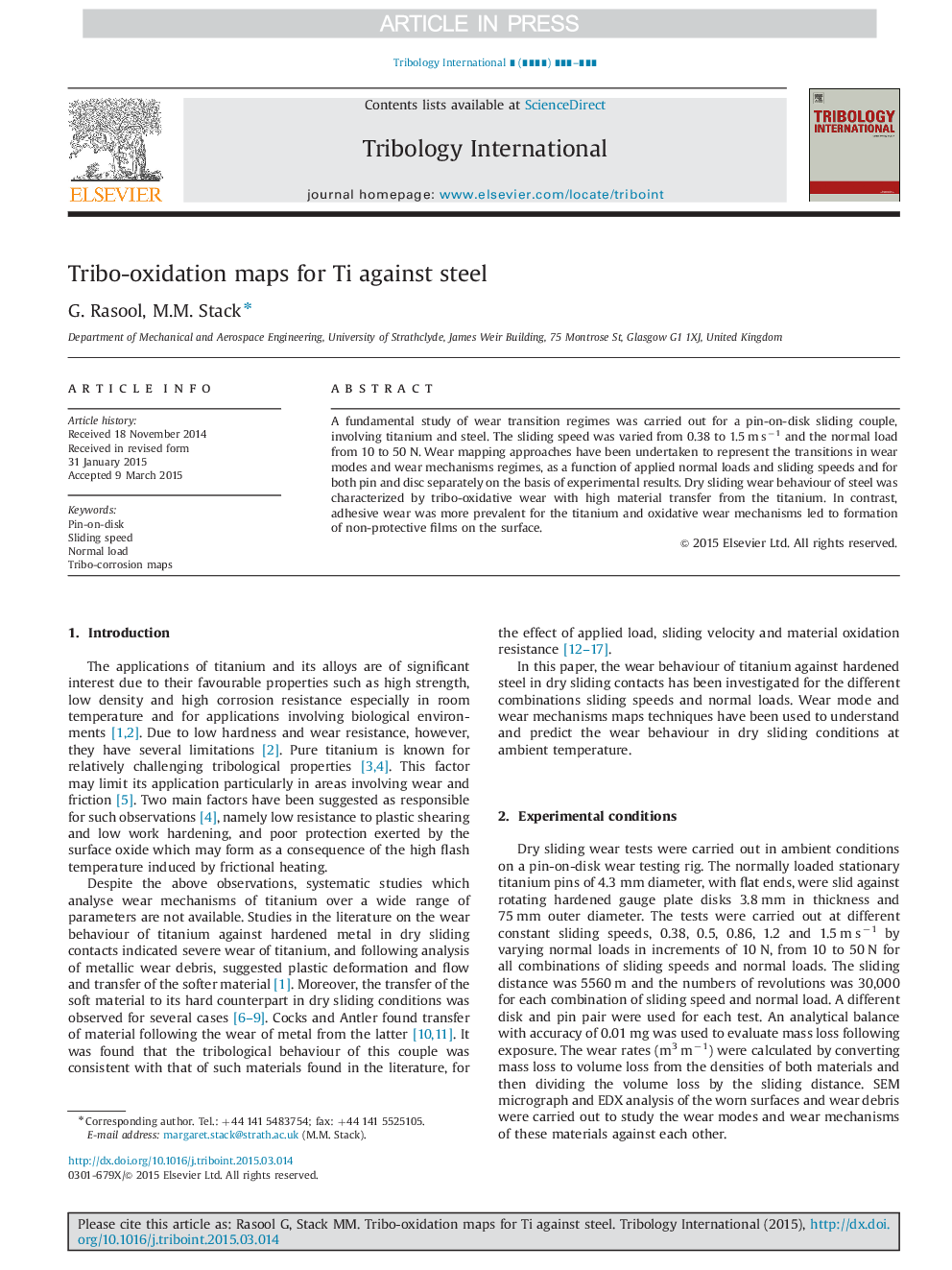 Tribo-oxidation maps for Ti against steel