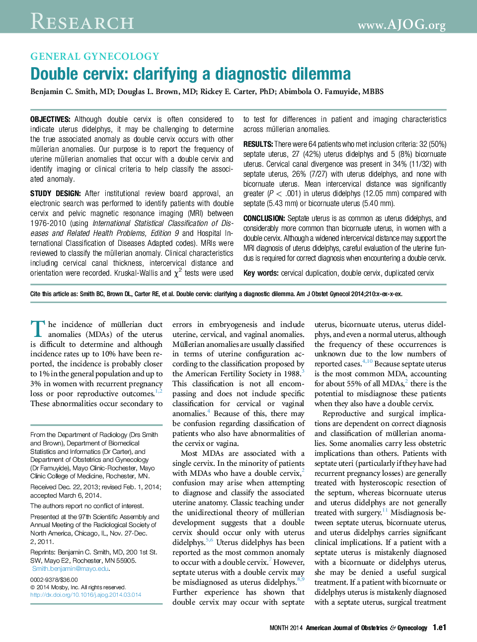 Double cervix: clarifying a diagnostic dilemma