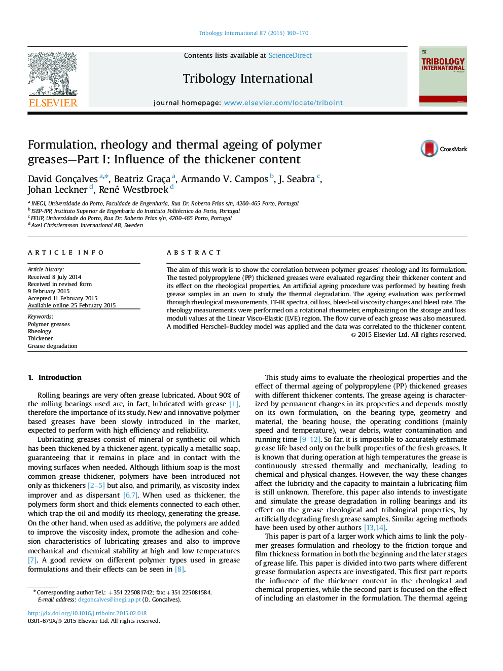 Formulation, rheology and thermal ageing of polymer greases—Part I: Influence of the thickener content