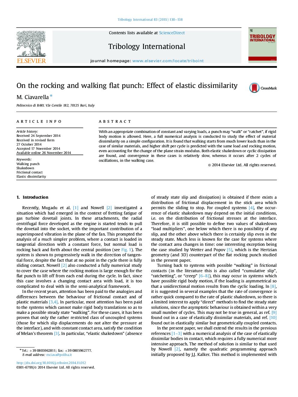 On the rocking and walking flat punch: Effect of elastic dissimilarity